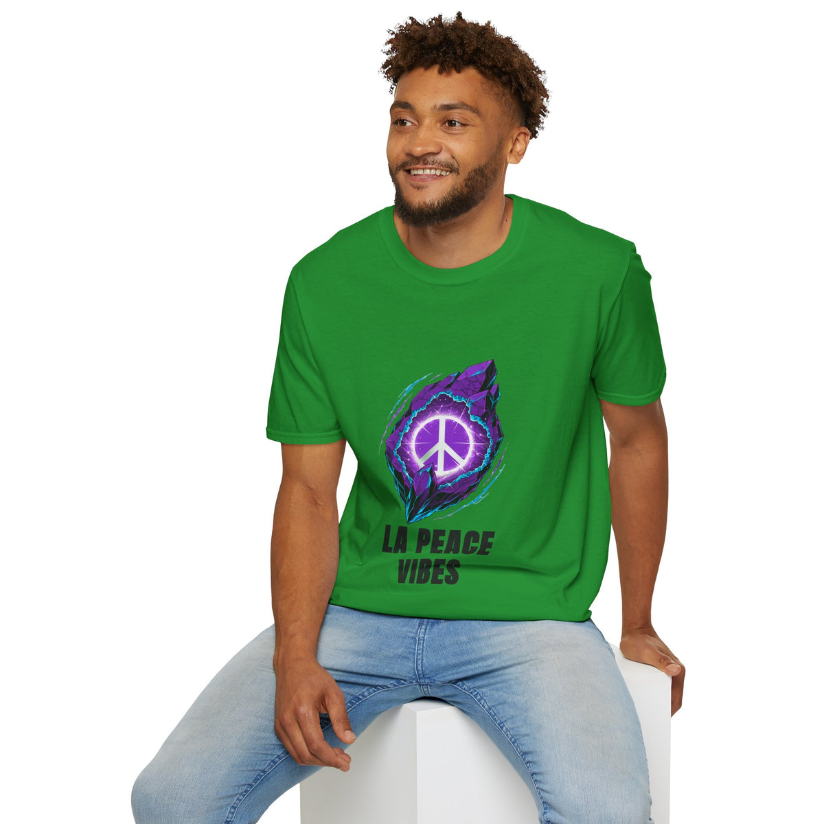 Peace Vibes T-Shirt — Purple Neon Peace Sign Graphic - Trending Now - August 2026