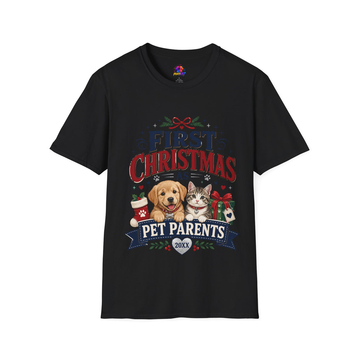 T-Shirt — "First Christmas as Pet Parents" Holiday Tee