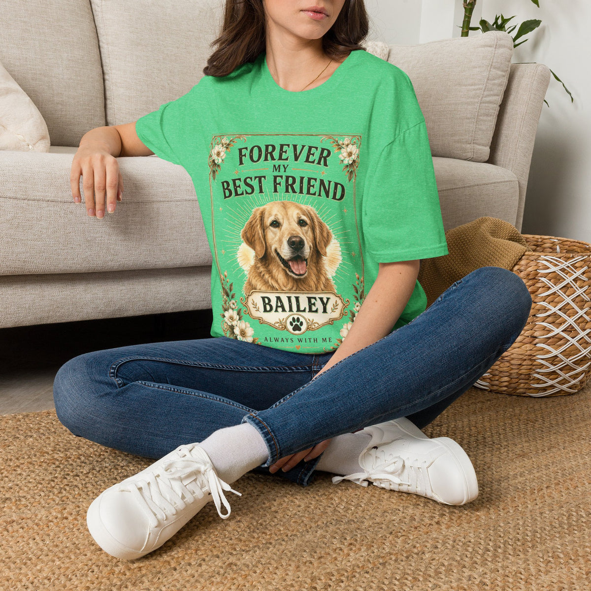 Forever My Best Friend Dog T-Shirt — Personalized Golden Retriever Tribute