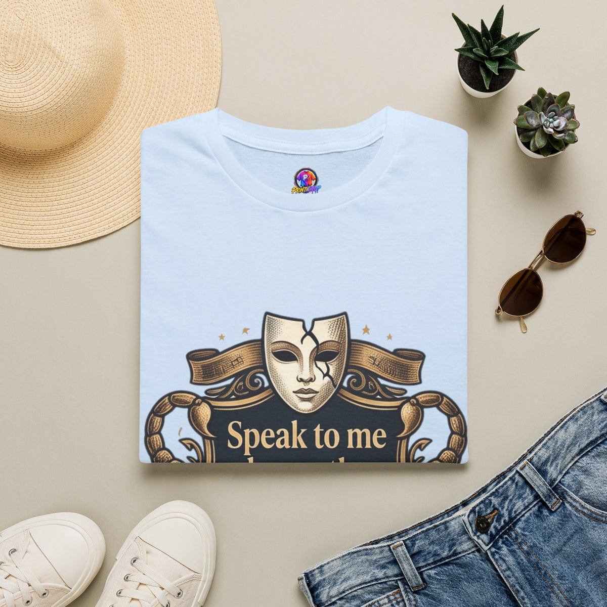 Speak to Me Mask T‑Shirt — 'Speak to me honestly...' Zodiac Scorpio Graphic Tee