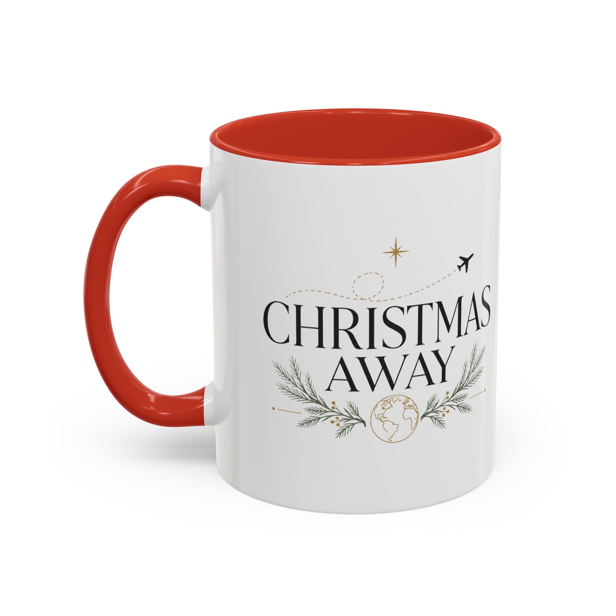 Christmas Away Accent Coffee Mug — Holiday Travel Coffee Cup