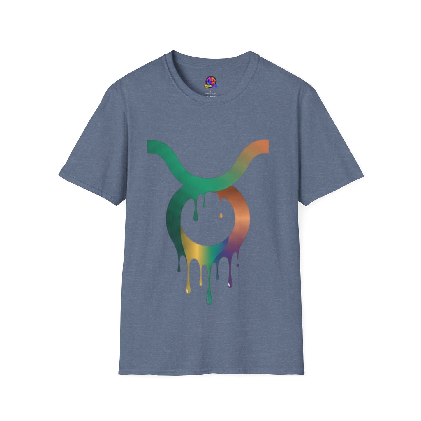 Taurus Drip Graphic Tee — Rainbow Zodiac Bull Shirt