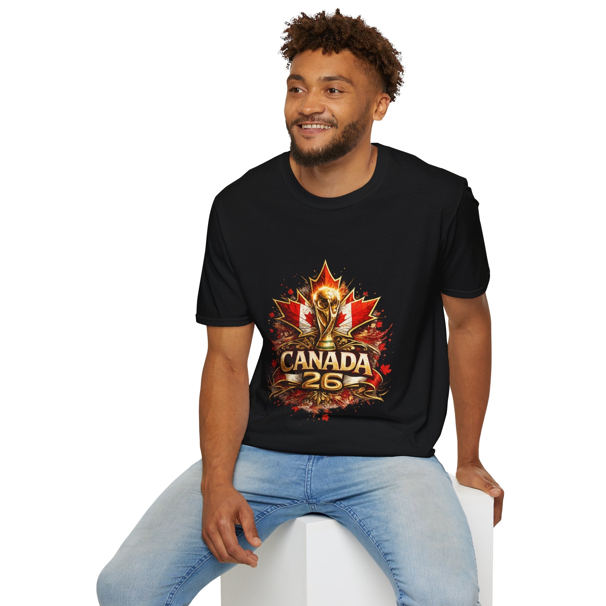 Canada World Cup T‑Shirt — Maple Leaf Soccer Trophy 26