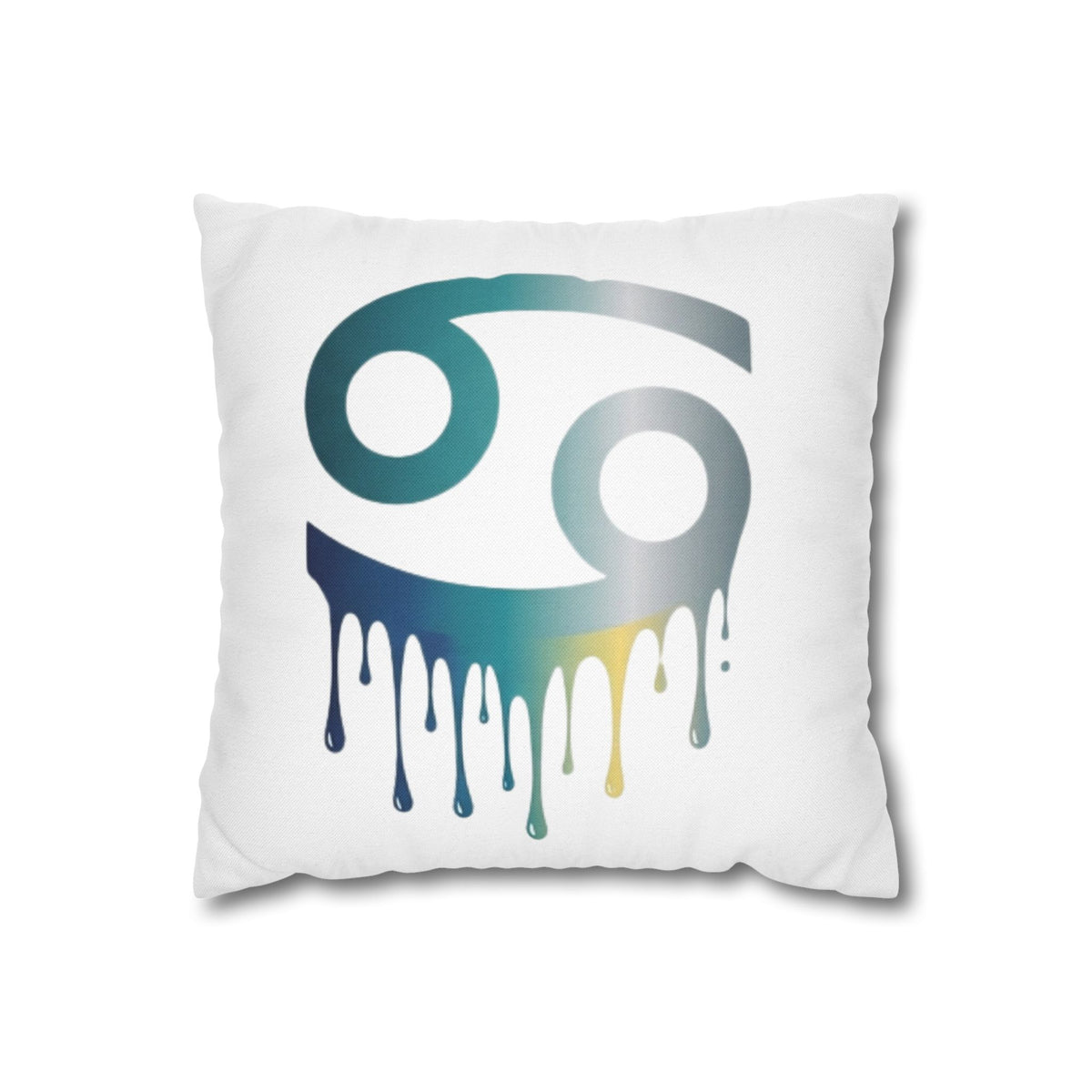 Cancer Zodiac Drip Pillowcase — Astrological Symbol Decorative Throw Pillow