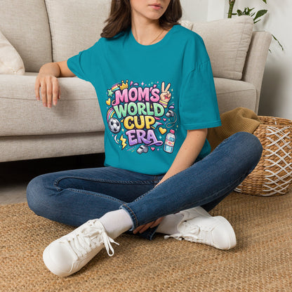Girls Kids Mom's World Cup Era T‑Shirt — Playful Soccer Mom Tee
