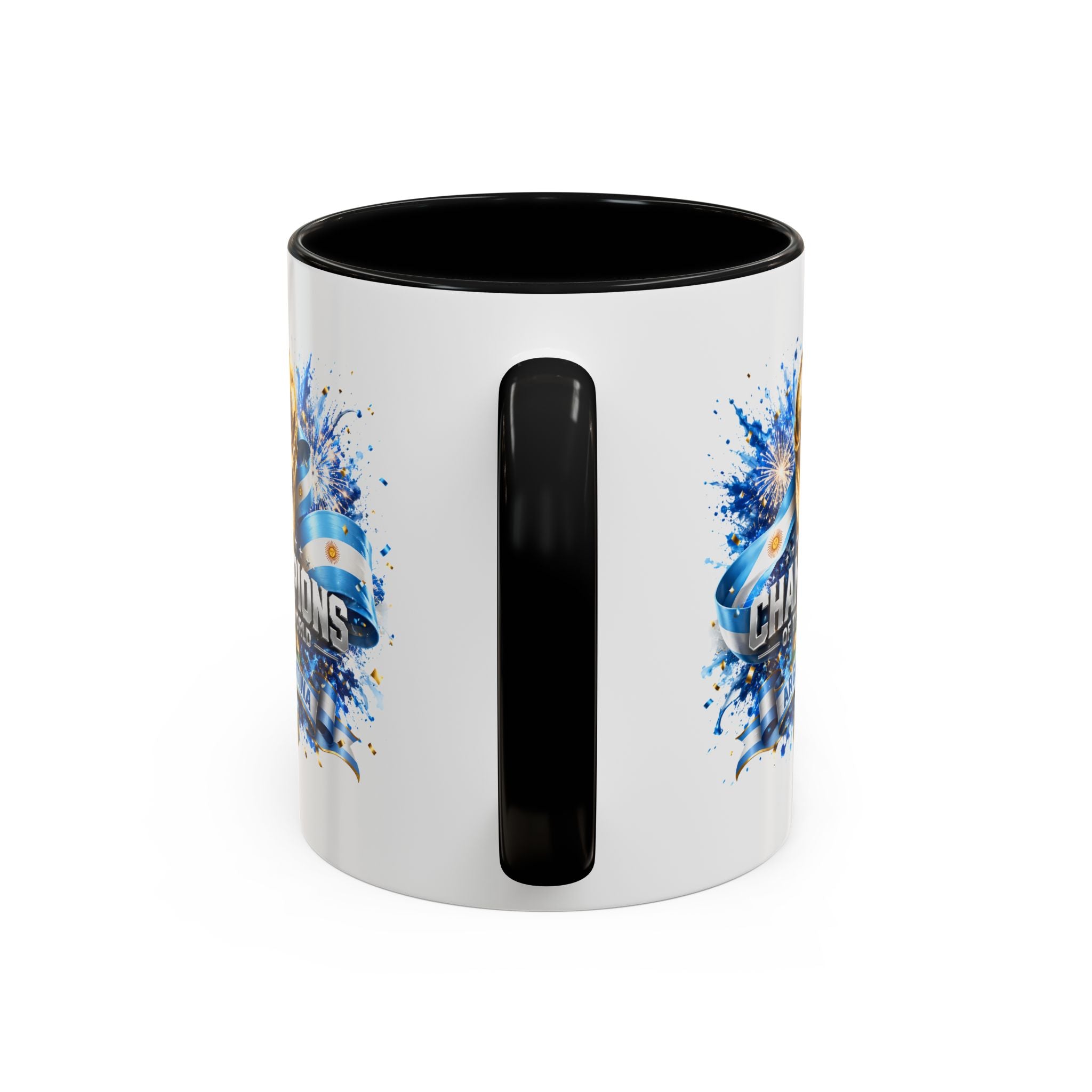 Argentina World Champions Coffee Mug — 'Champions of the World' Soccer Trophy Design