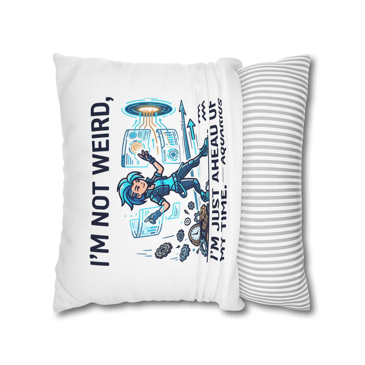 Aquarius Zodiac Spun Polyester Square Pillowcase