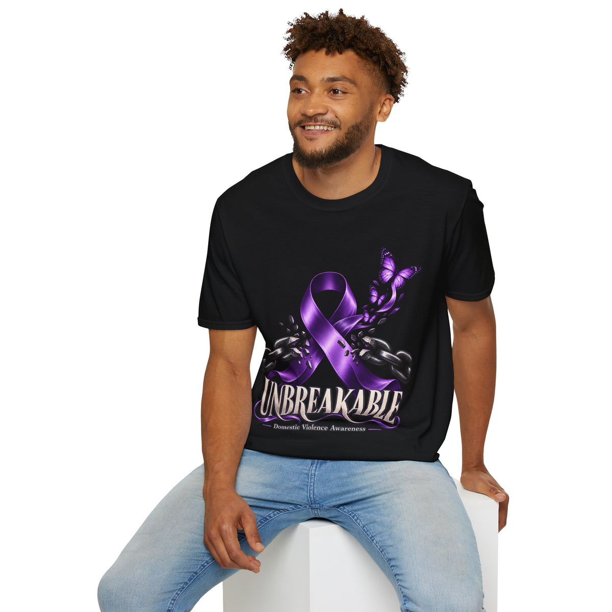 Unbreakable Purple Ribbon T-Shirt —Domestic Violence  Awareness Support Tee