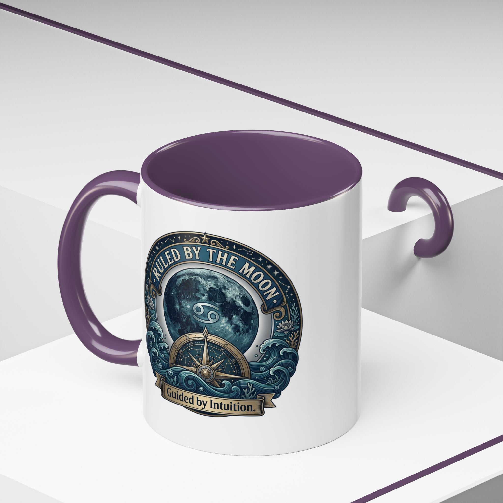 Ruled by the Moon Accent Coffee Mug — Zodiac Cancer Astrology 11/15oz