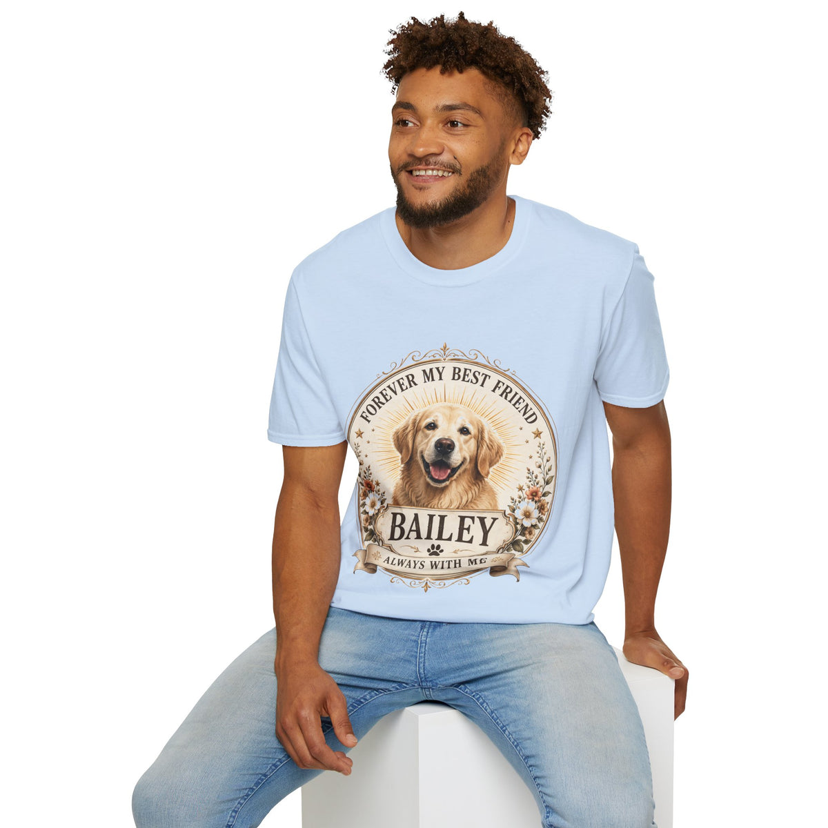 Dog Lover T-Shirt — “Forever My Best Friend” Personalized Golden Retriever Tee