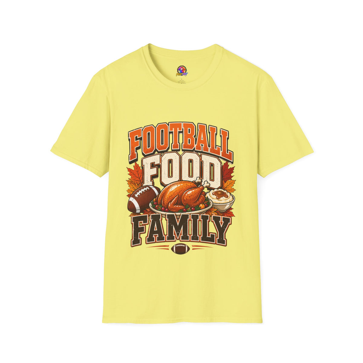 Thanksgiving T-Shirt Football Food Family T-Shirt — Thanksgiving Tailgate Tee for Fans
