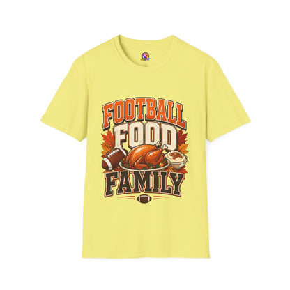Football Food Family T-Shirt — Thanksgiving Tailgate Tee for Fans