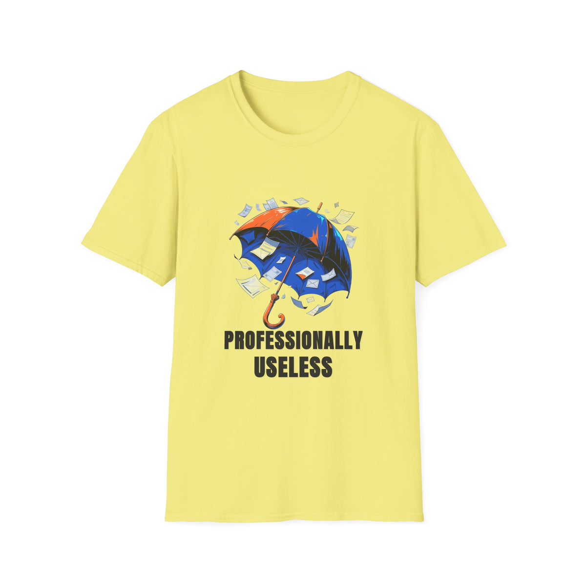Professionally Useless T-Shirt — Illustrated Umbrella Graphic - Trending Now - August 2026