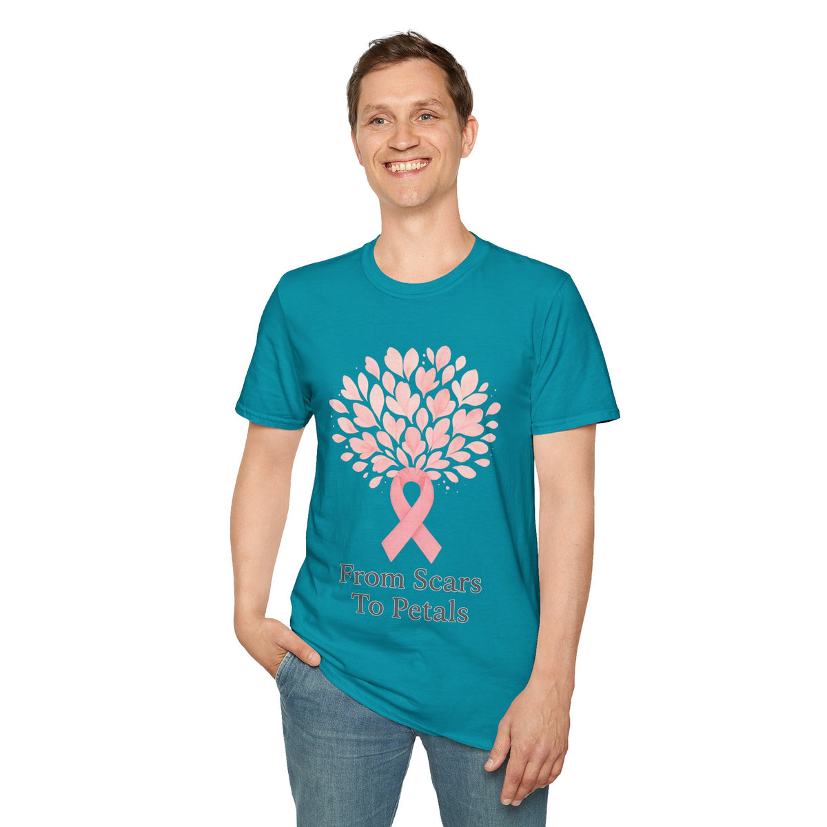 From Scars To Petals Pink Ribbon Tree T-Shirt, Breast Cancer Survivor Gift Tee - Trending Now - September 2026
