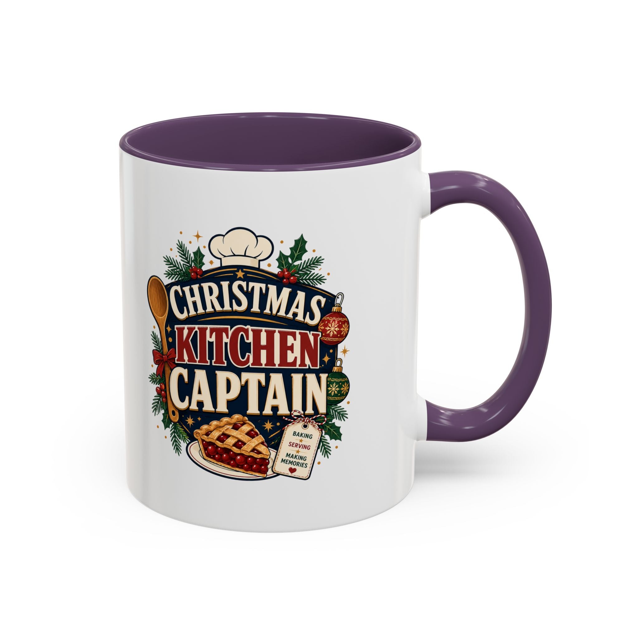 Modern Day Christmas Kitchen Captain Accent Coffee Mug — Holiday Baking Chef Gift (11/15oz)