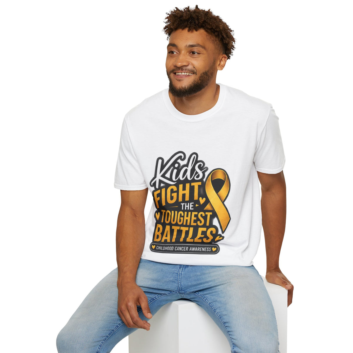 Kids Fight the Toughest Battles Childhood Cancer Awareness T-Shirt