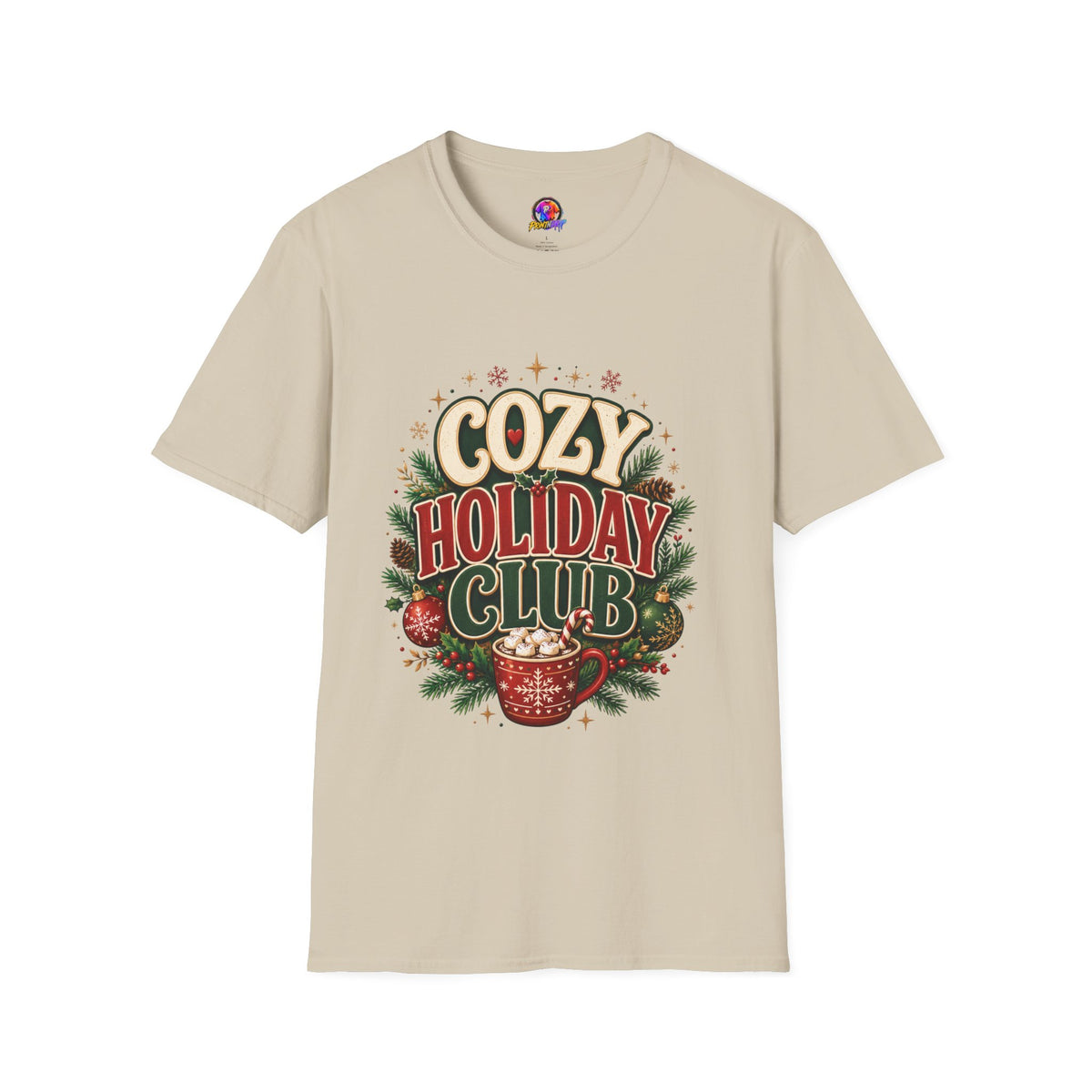 Cozy Holiday Club T-Shirt — Festive Christmas Cozy Cocoa Graphic Tee