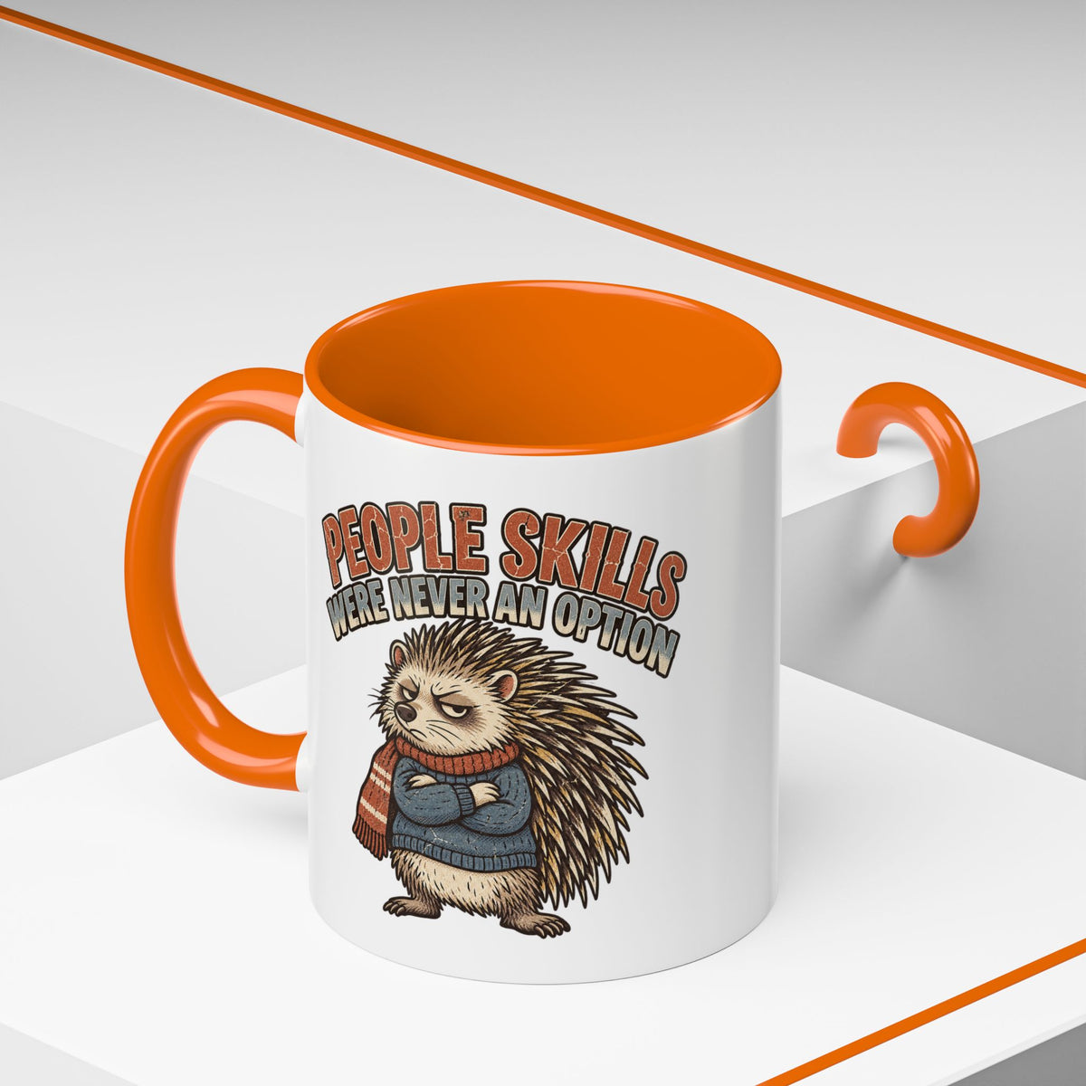 Funny And Witty "People Skills Were Never An Option" Accent Coffee Mug (11, 15oz)