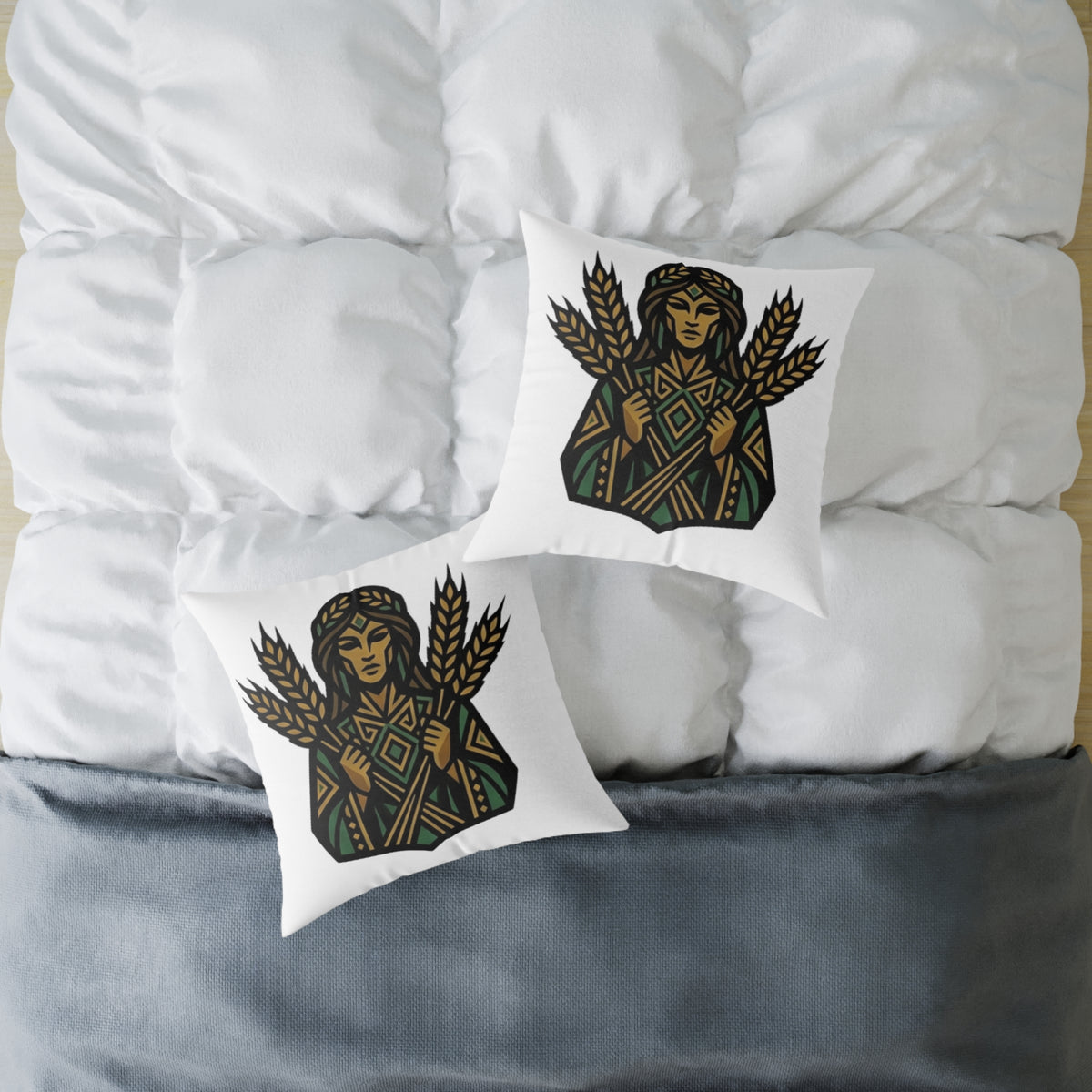 Virgo Zodiac Harvest Astrological Square Poly Canvas Pillow