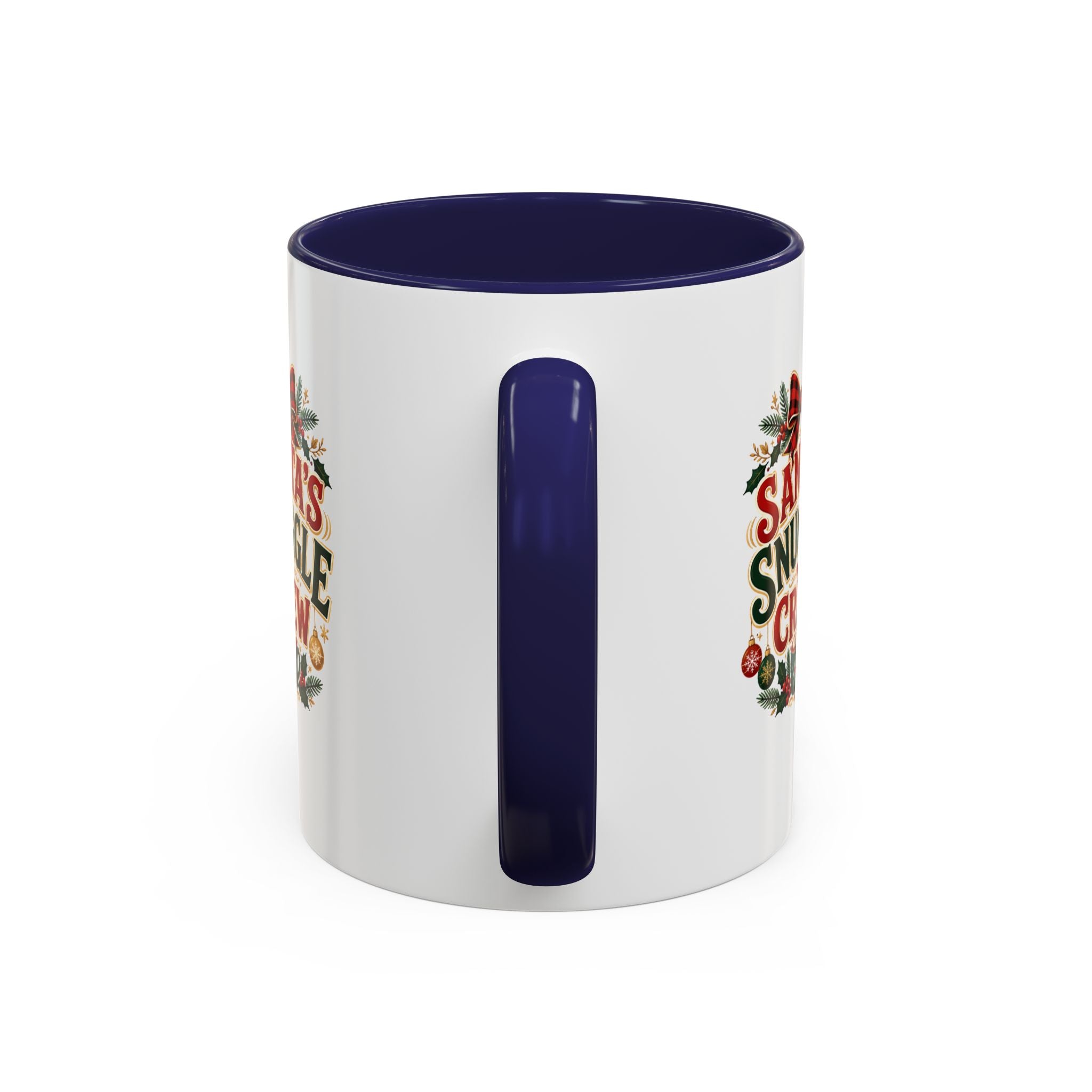 Santa’s Snuggle Crew Accent Coffee Mug — Holiday Christmas Cocoa Cup