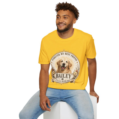 Dog Lover T-Shirt — “Forever My Best Friend” Personalized Golden Retriever Tee
