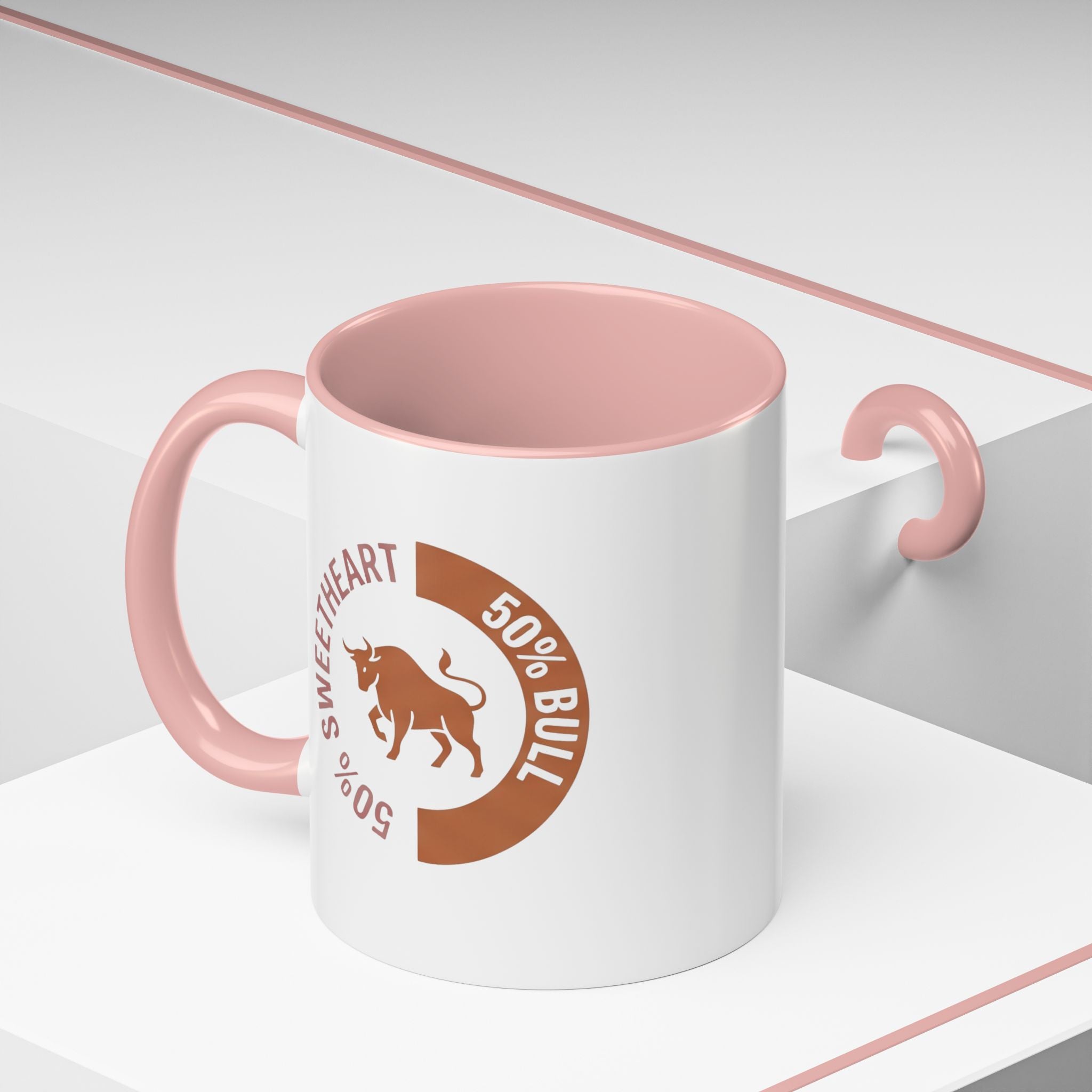 Coffee Mug – "50% Sweetheart 50% Bull" Accent Ceramic Mug