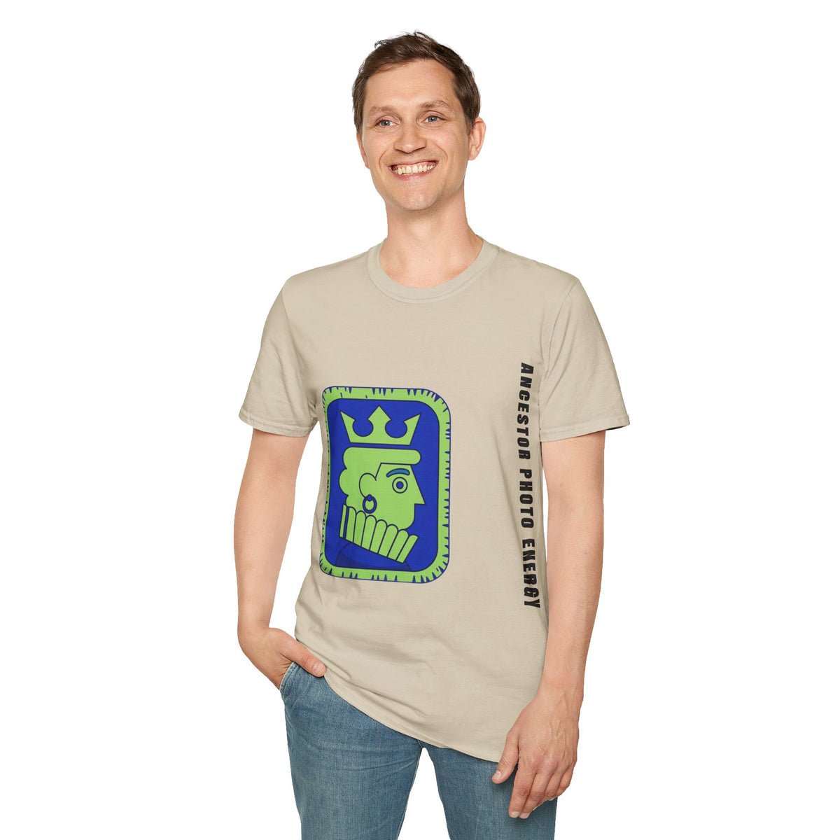 King Checkerboard Graphic T‑Shirt — Bold Green & Blue Chess King Design - Trending Now - September 2026