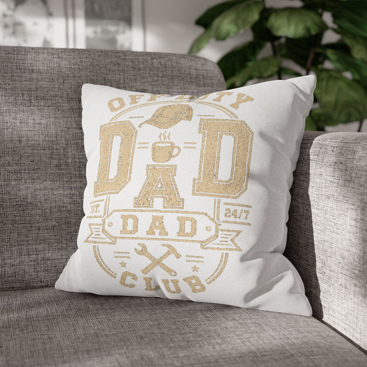 Off Duty Dad Club Throw Pillowcase — 'Off Duty DAD' Decorative Cushion Cover for Father’s Day Milo Bailey Dog Dad Mom