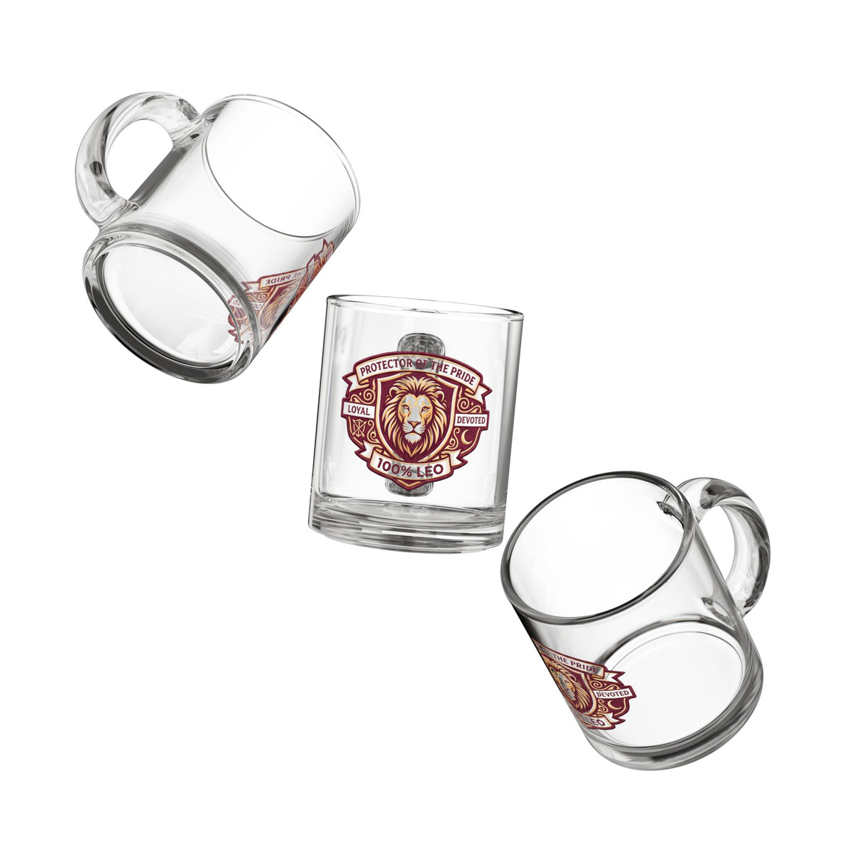 Leo Zodiac Glass Mug — 100% Leo "Protector of the Pride" Lion Design