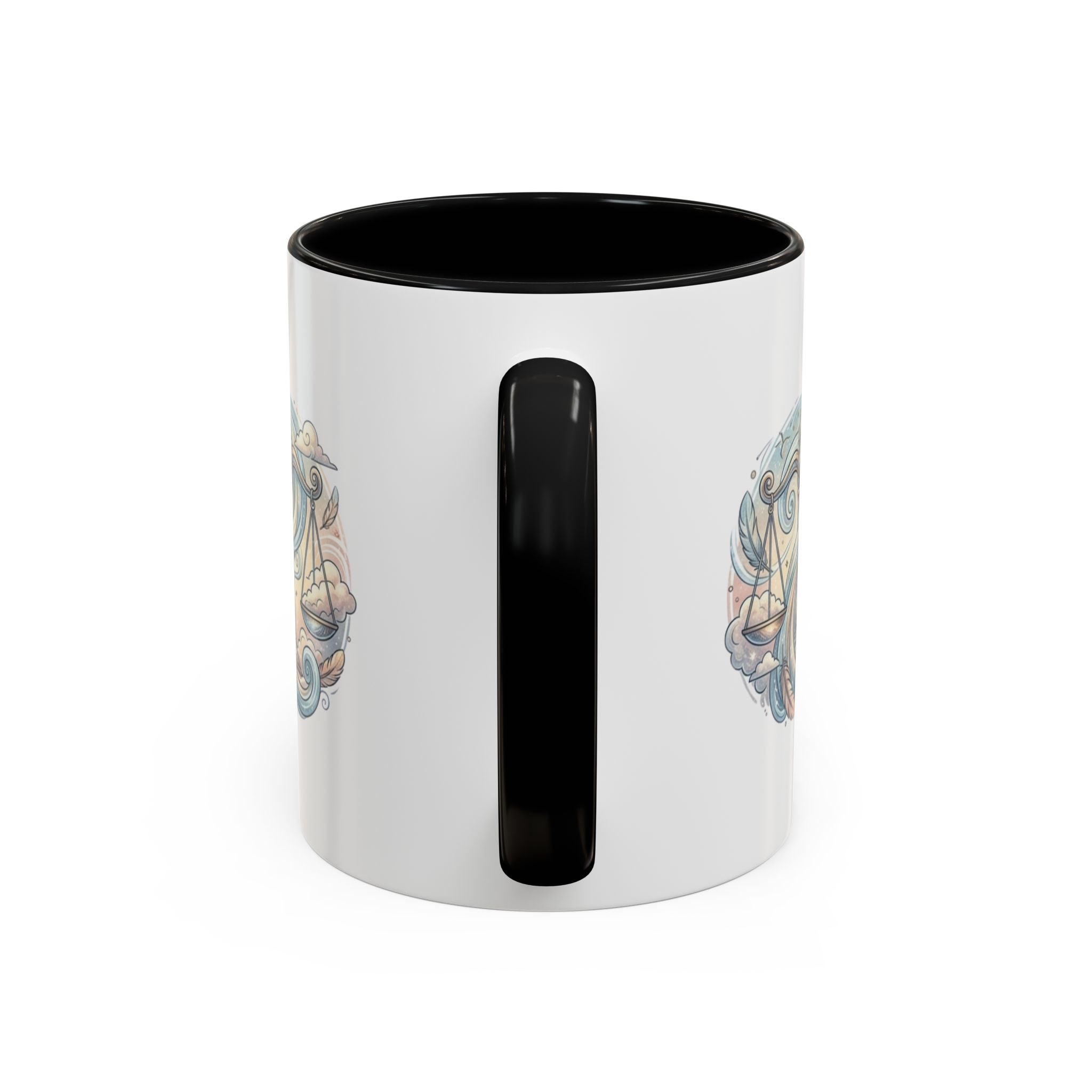 Libra Zodiac Coffee Mug — Balance Scales Astrological Accent Mug