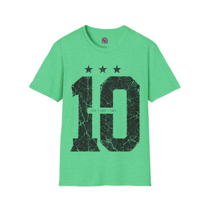 Vintage Argentina Worldcup winning No. 10 Jersey T-Shirt — Distressed Number Tee with Three Stars