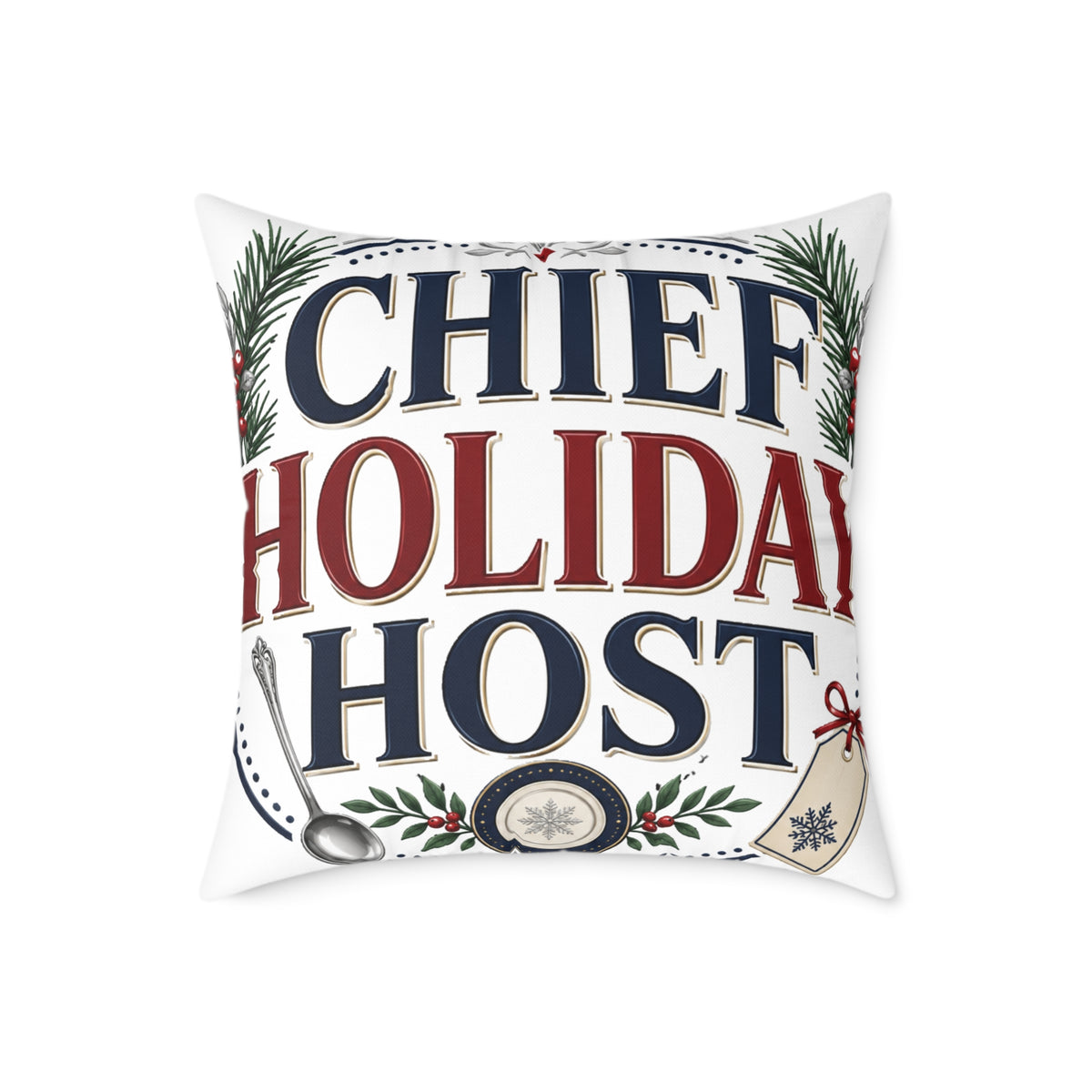 Christmas Chief Holiday Host Throw Pillow — Festive Christmas Decorative Cushion