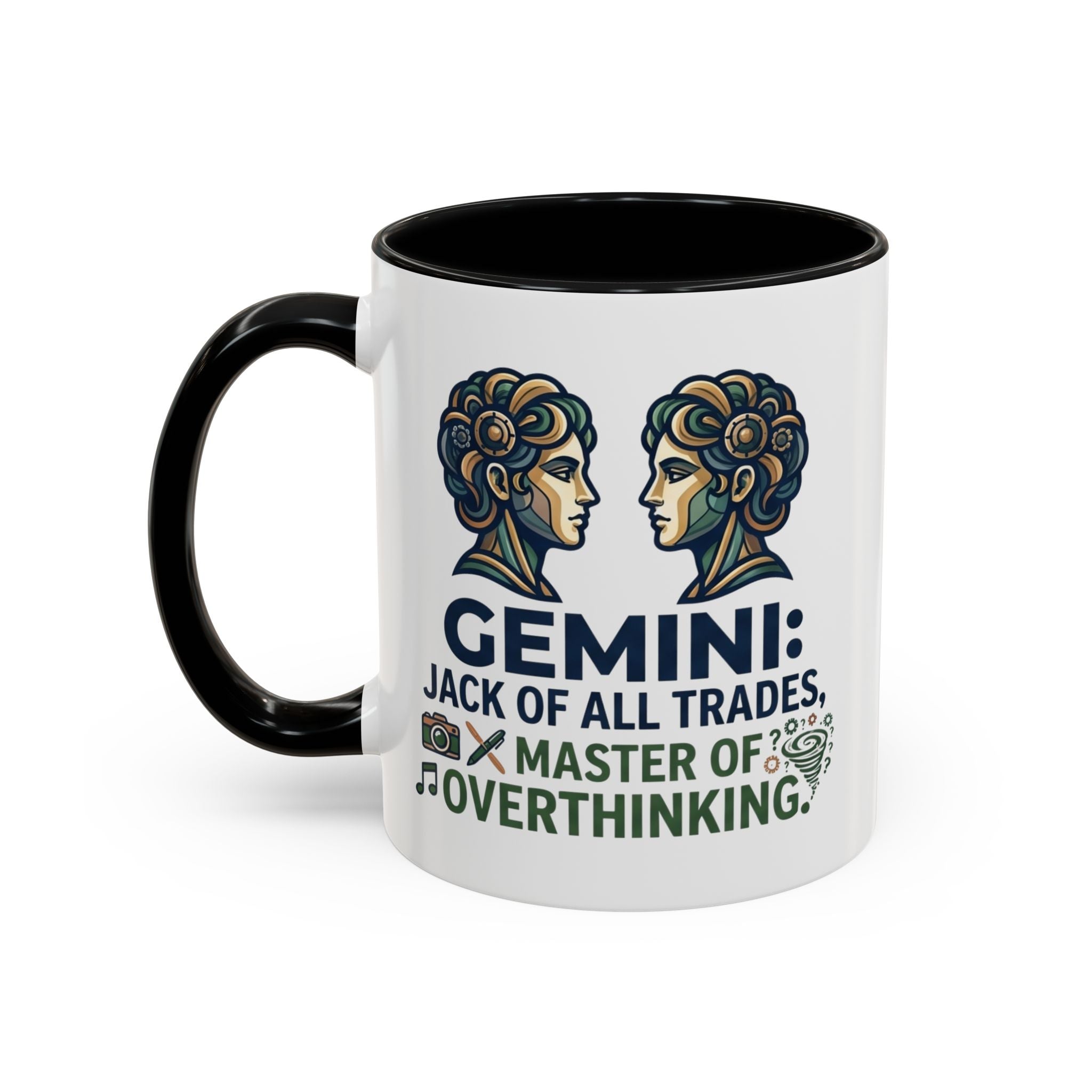 Gemini Coffee Mug – “Jack of All Trades, Master of Overthinking” Zodiac Accent Mug