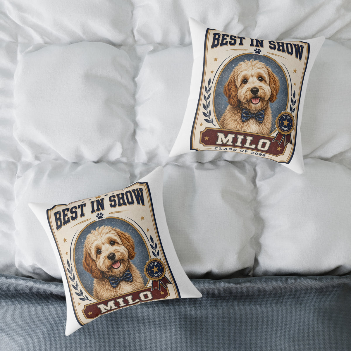 Best in Show Dog Pillow — Milo Bailey Dog Dad Mom  Personalized Milo Pet Decorative Pillow