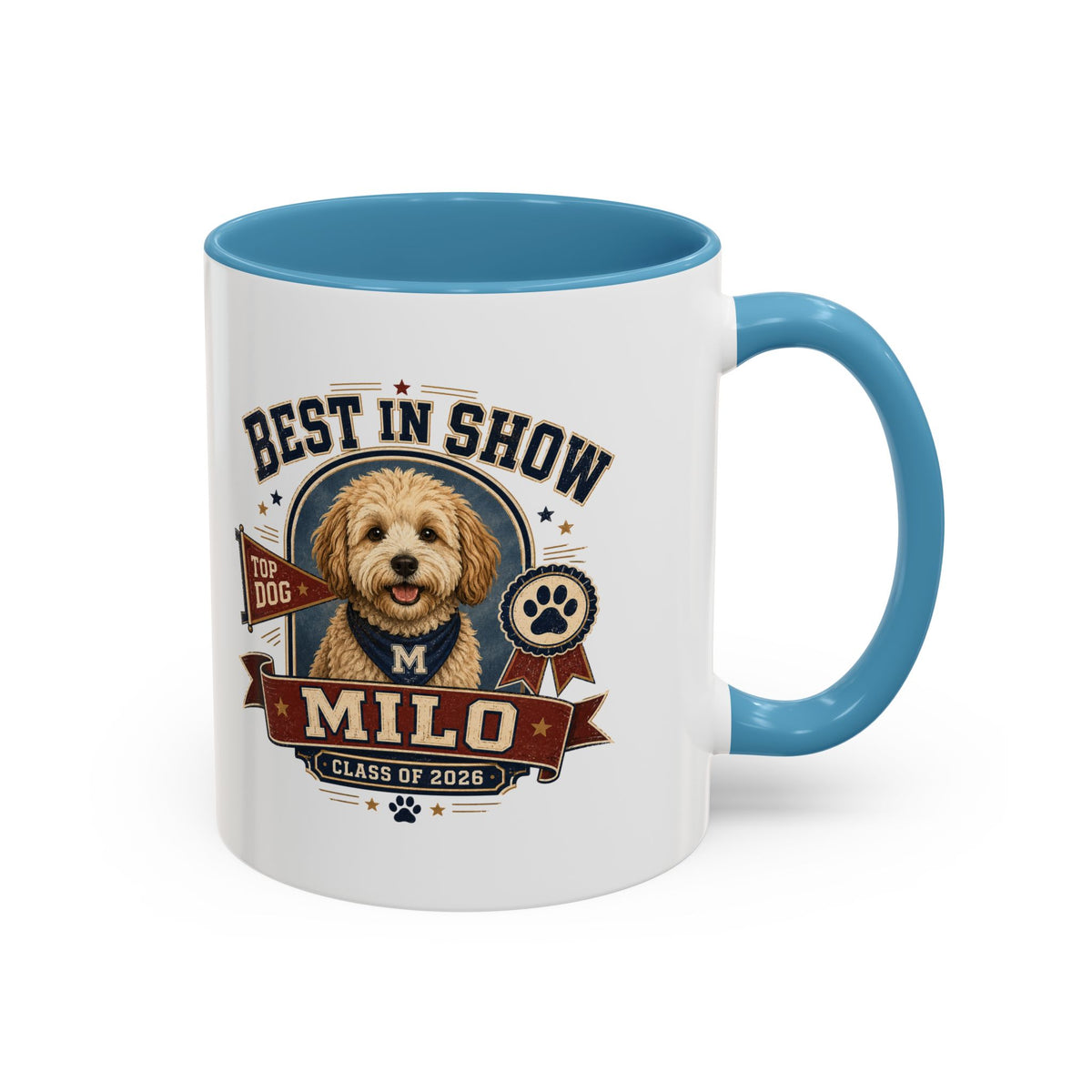 Milo Bailey Dog Dad Mom Best in Show Milo Coffee Mug — Personalized Dog Portrait Accent Mug