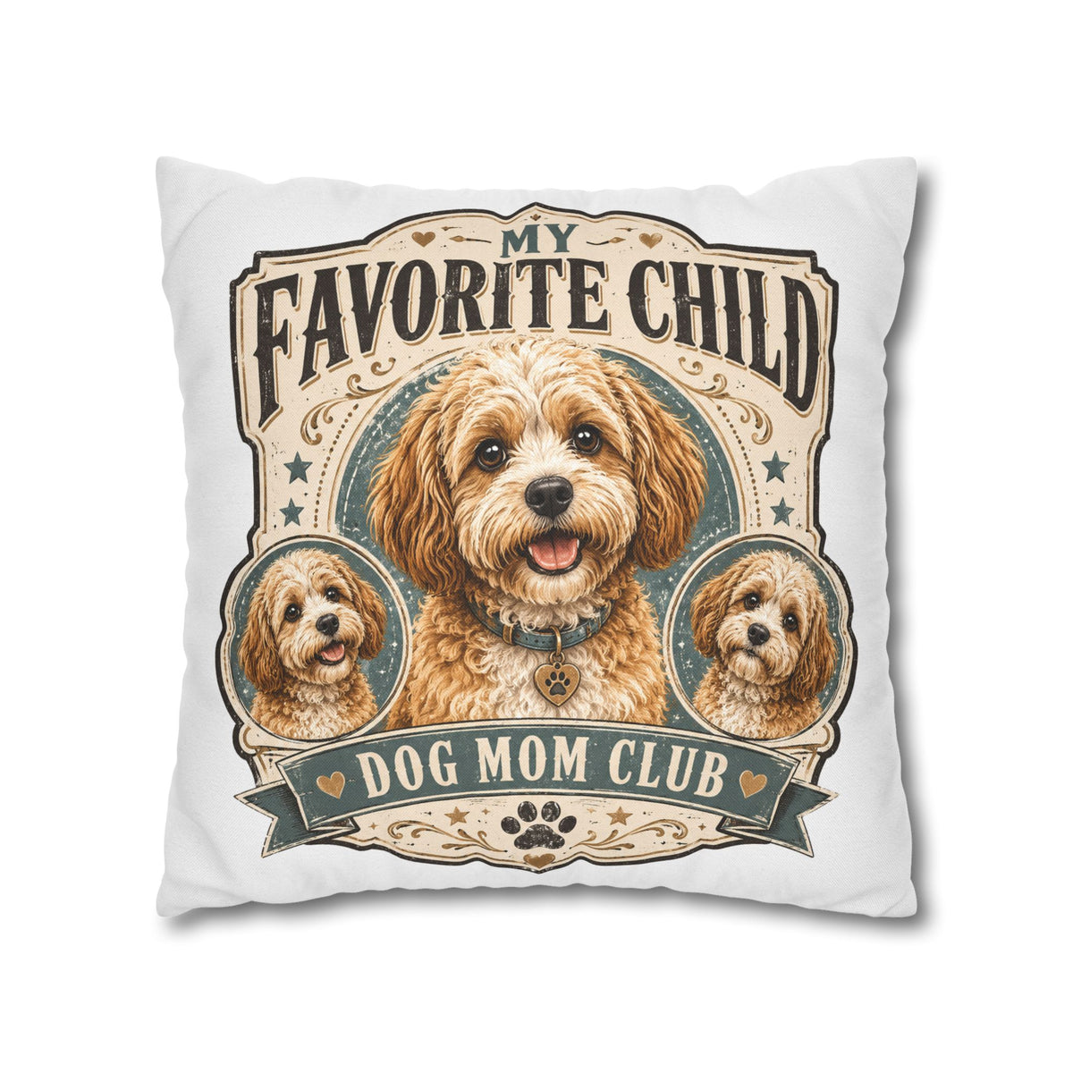Dog Mom Pillowcase Milo Bailey Dog Dad Mom — "My Favorite Child" Spun Polyester Decorative Pillowcase