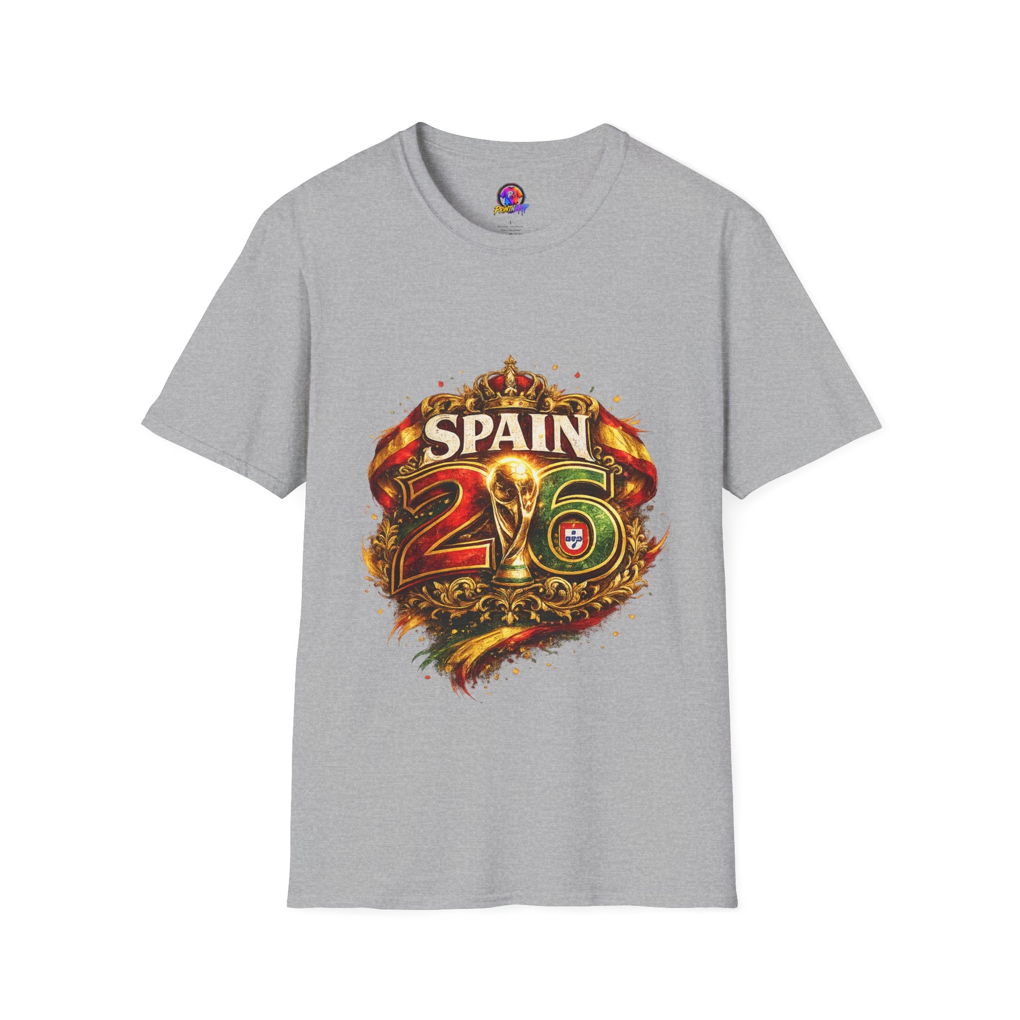 Spain 26 Graphic T-Shirt — Vintage Crowned Soccer Fan Tee