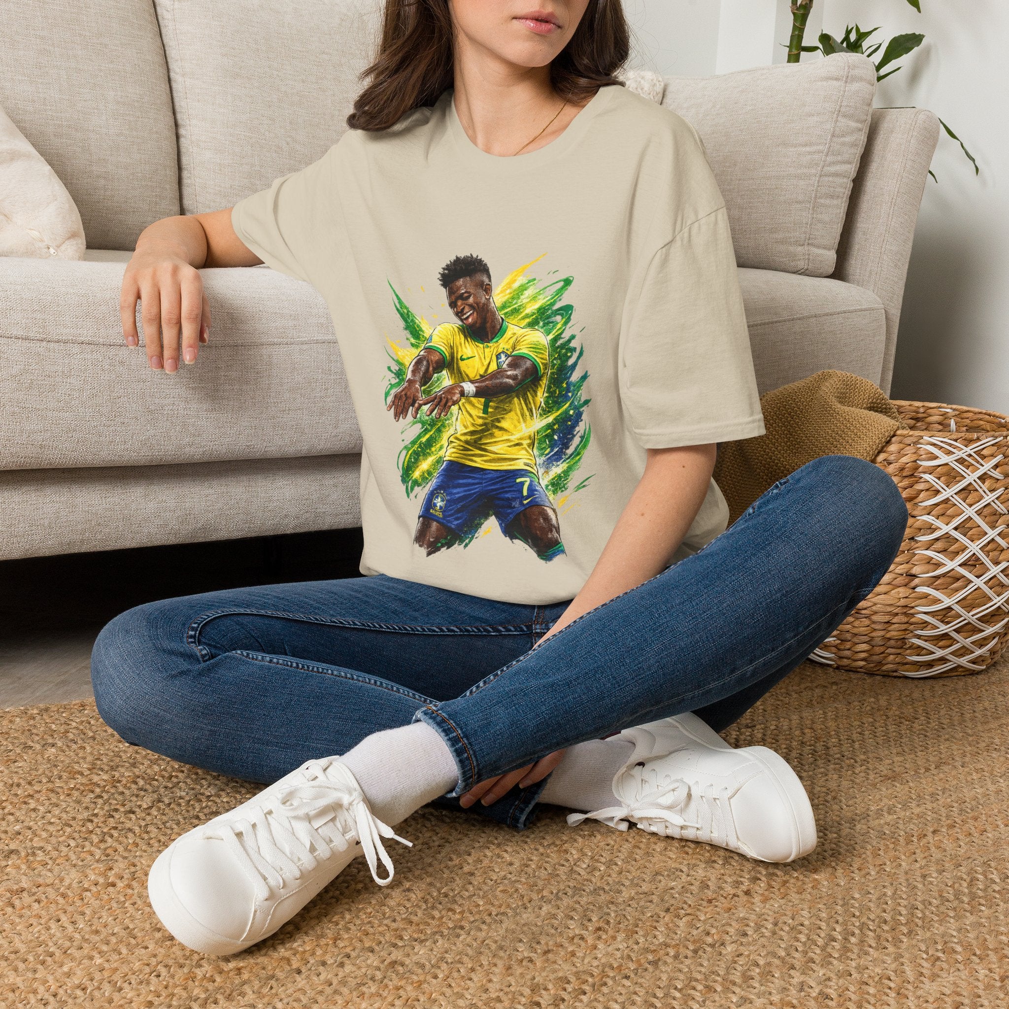Brazil  Soccer Celebration T-Shirt — Brazilian Football Player Artwork