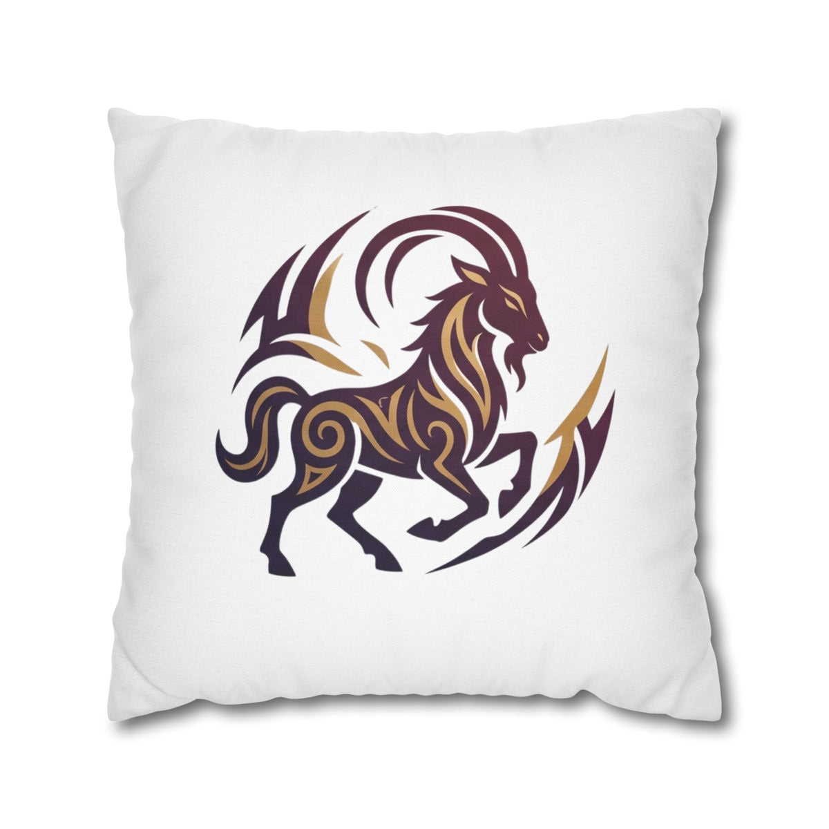 Capricorn Tribal Goat Decorative Pillowcase — Zodiac Accent Pillow