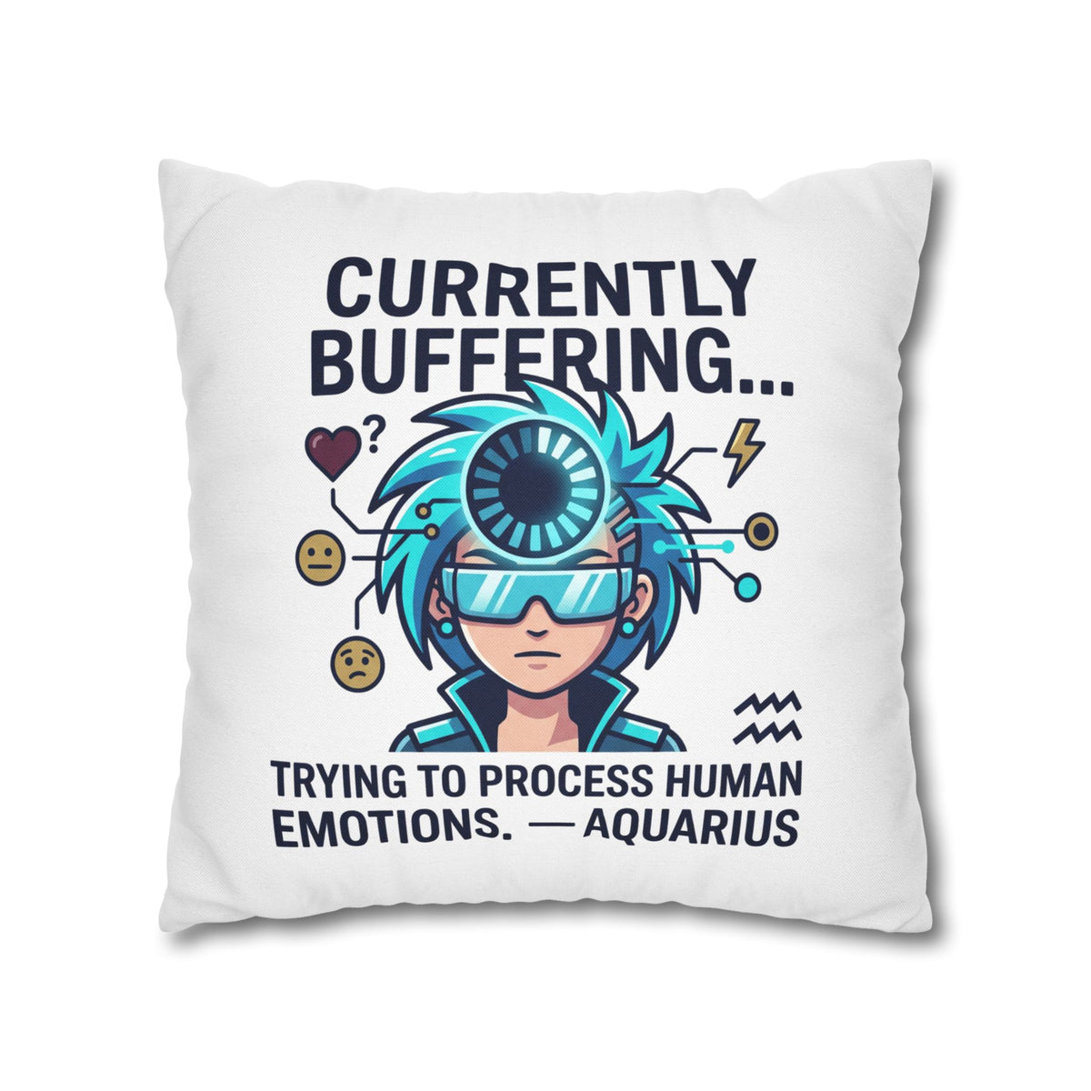 Aquarius Zodiac Spun Polyester Square Pillowcase
