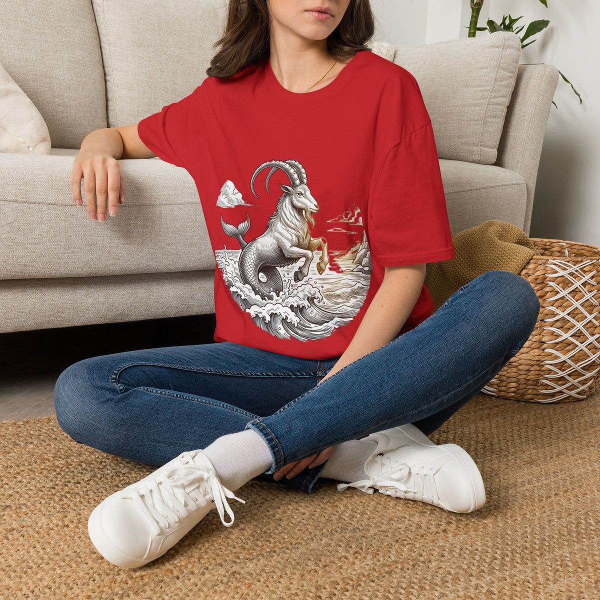 Capricorn Goat-Mermaid T-Shirt — Mythical Sea Goat Zodiac Tee
