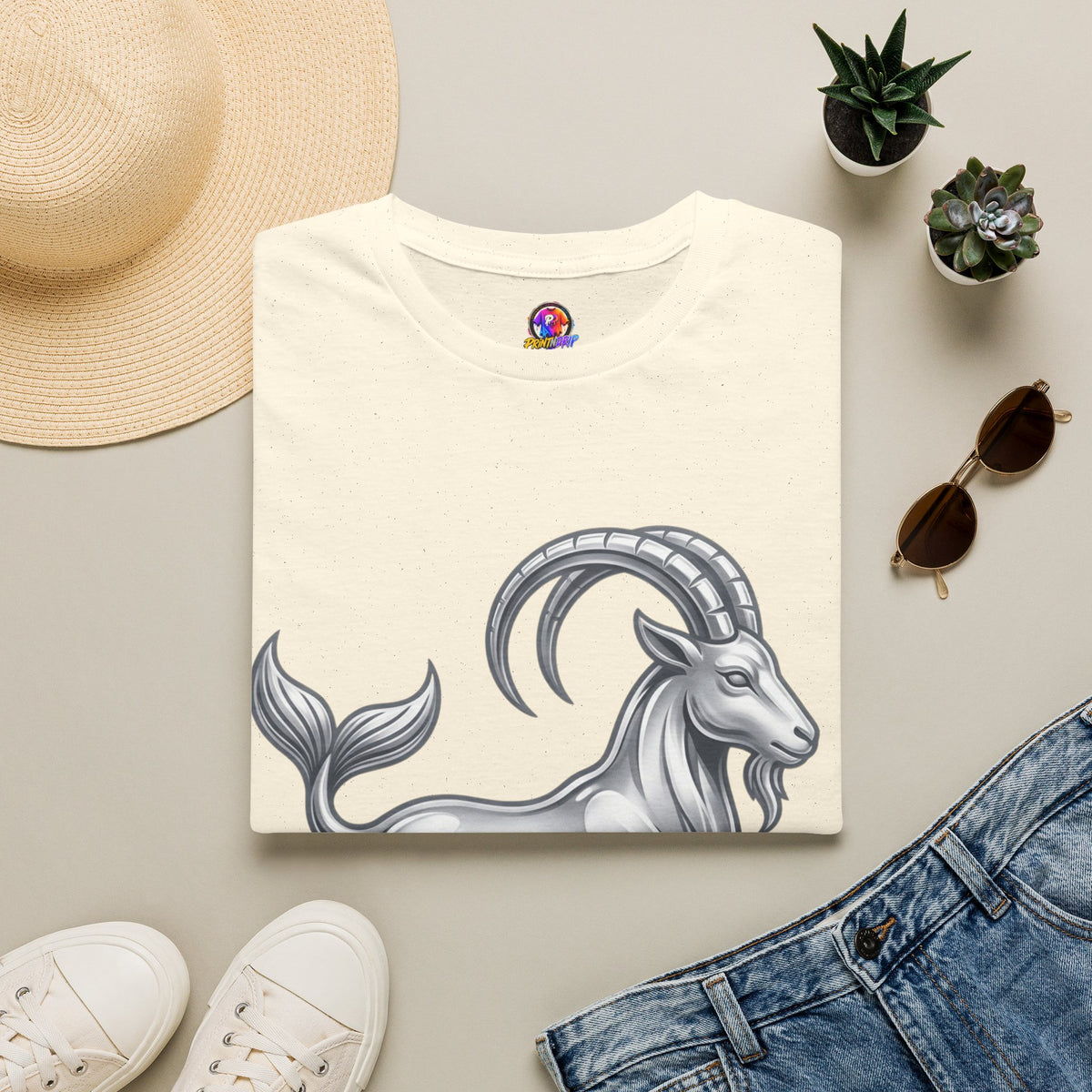 Capricorn Goat Zodiac T-Shirt — Mythical Sea-Goat Horoscope Tee