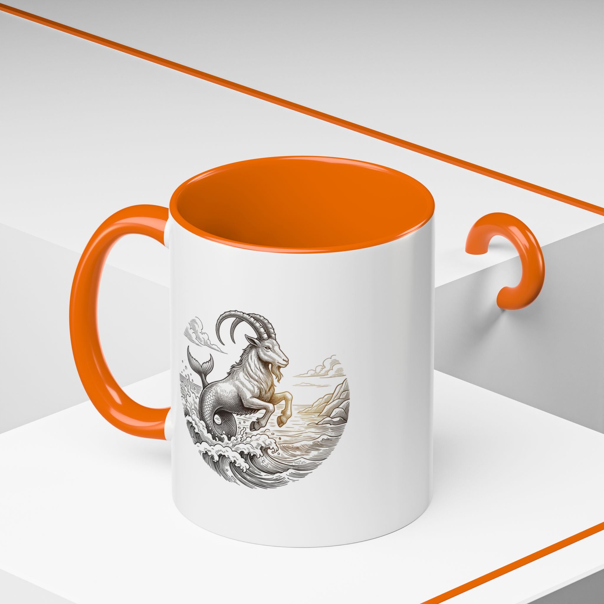 Capricorn Goat Mermaid Coffee Mug — Zodiac Capricorn Accent Mug