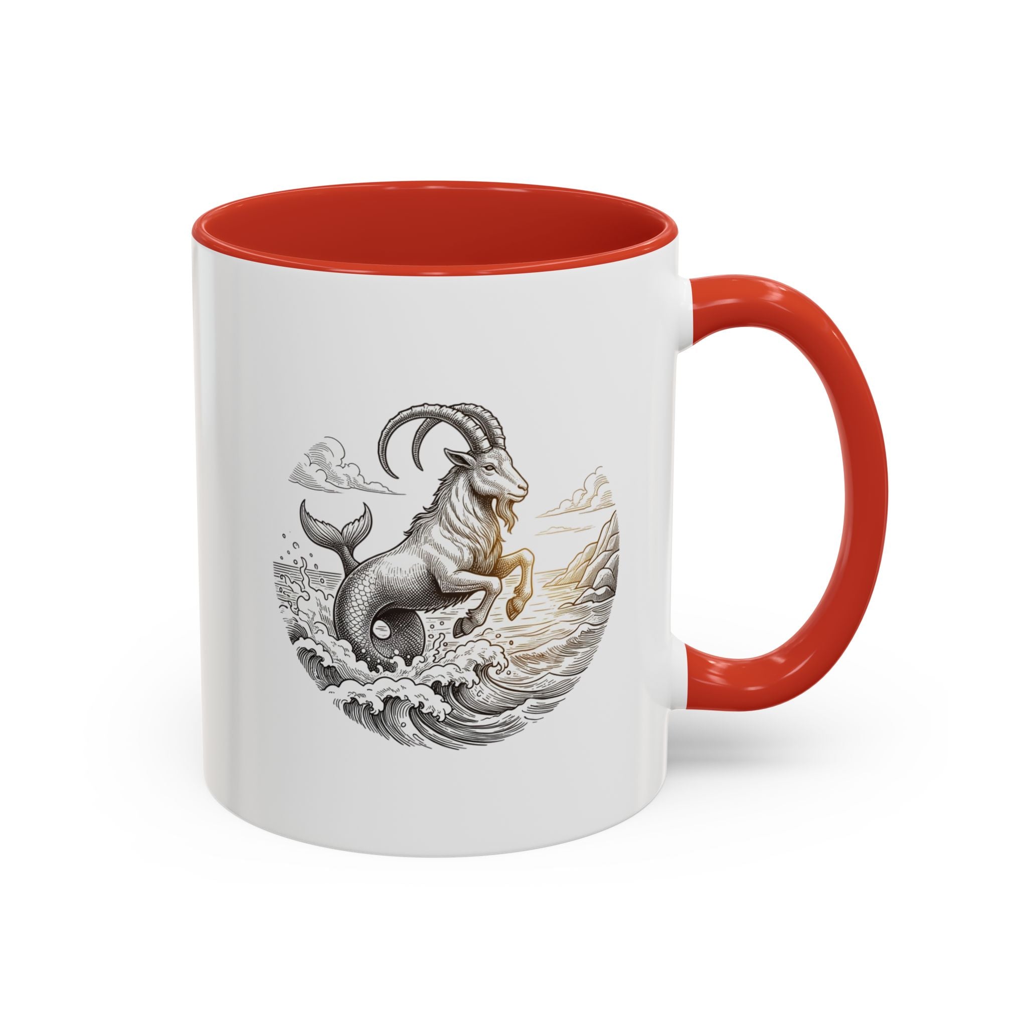 Capricorn Goat Mermaid Coffee Mug — Zodiac Capricorn Accent Mug