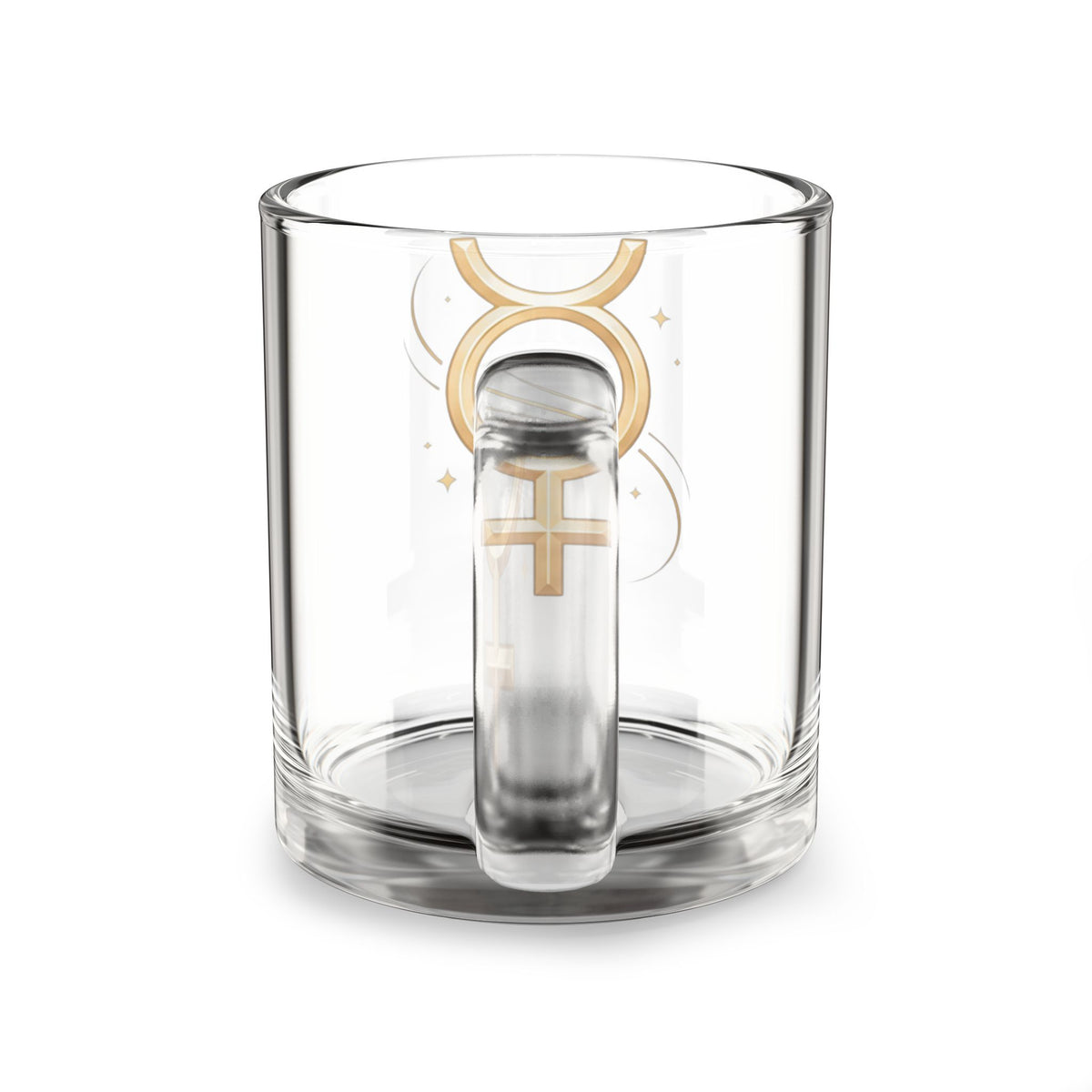 Virgo Glass Mug — 10oz Zodiac Coffee Cup with Gold Astrology Symbol