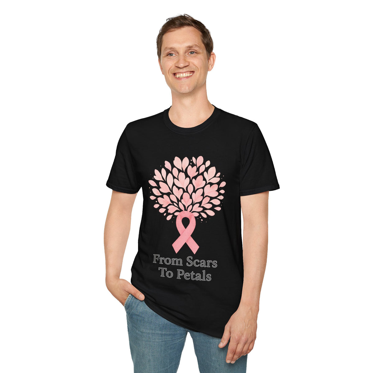 From Scars To Petals Pink Ribbon Tree T-Shirt, Breast Cancer Survivor Gift Tee - Trending Now - September 2026