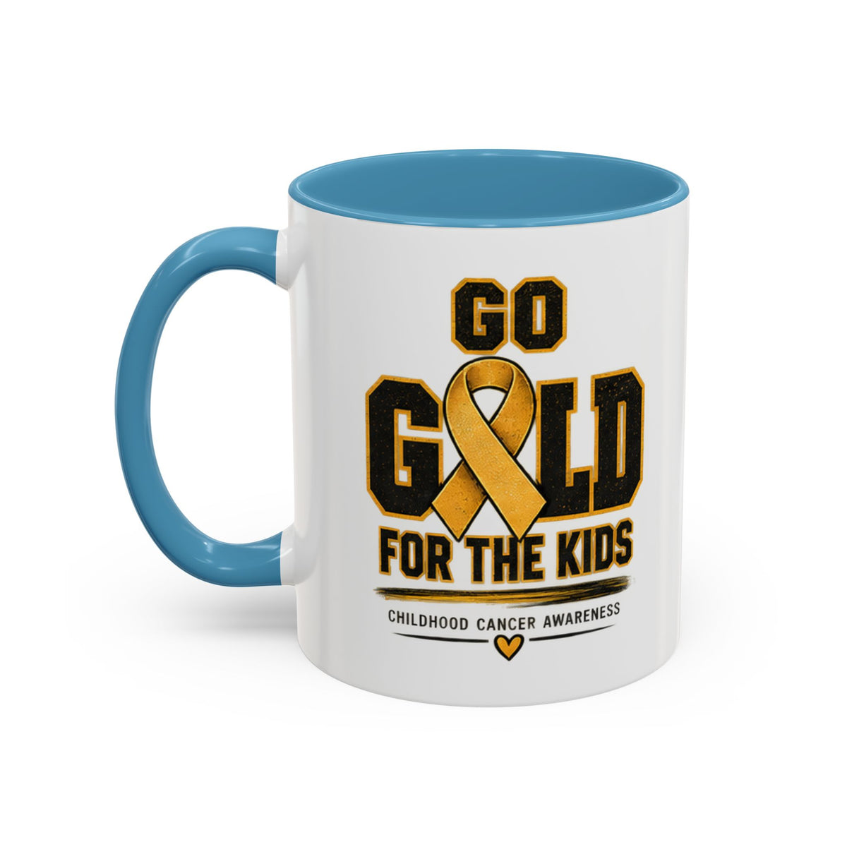Go Gold For The Kids Accent Coffee Mug — Childhood Cancer Awareness 11/15oz