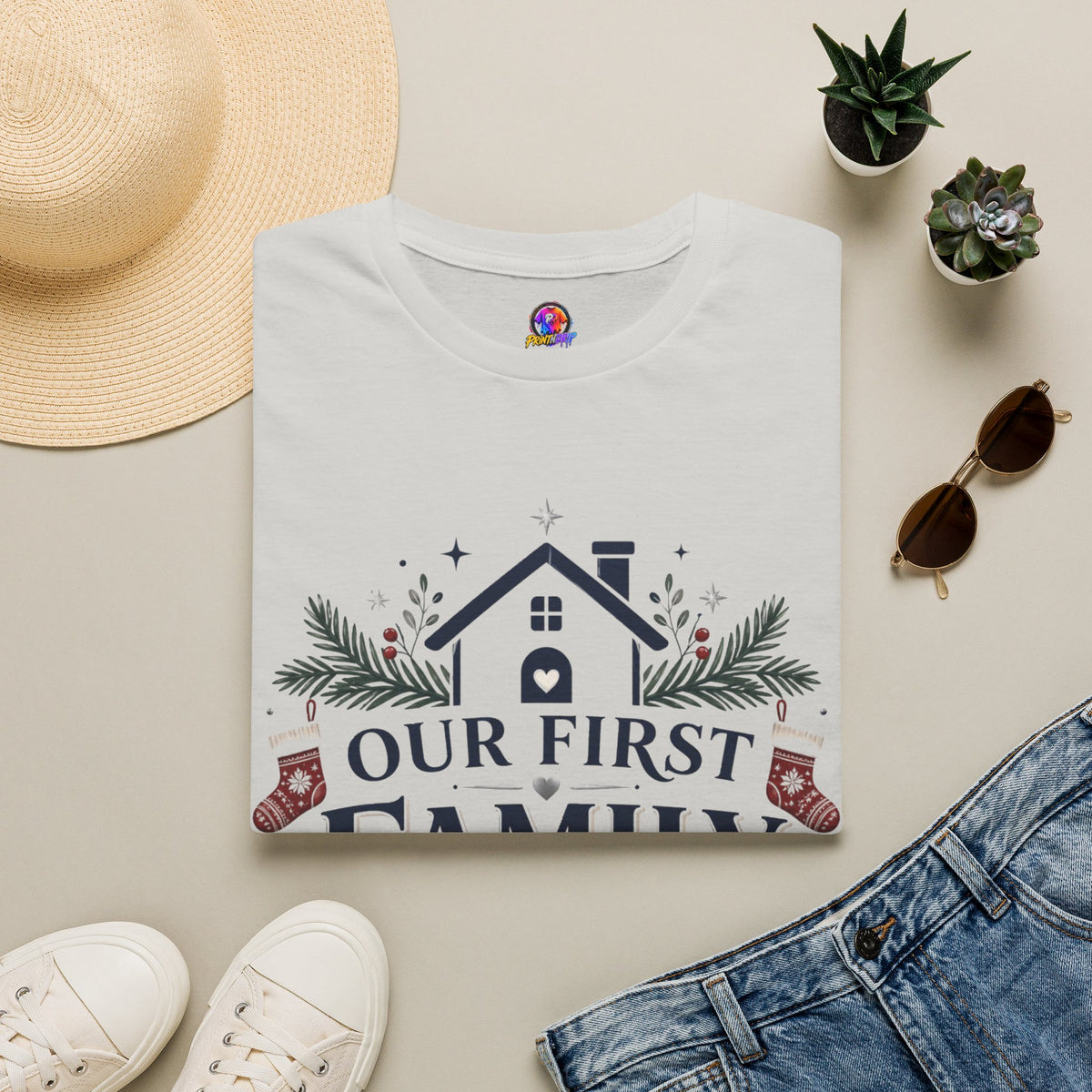 T-Shirt — Our First Family Christmas Personalized Tee