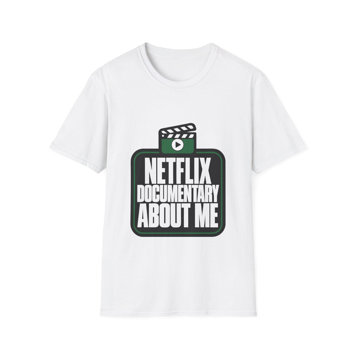 Netflix Documentary About Me Green Block Badge T-Shirt - Funny Sarcastic Pop Culture Tee - Trending Now - September 2026