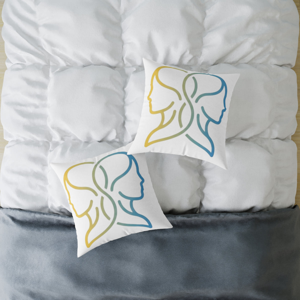 Gemini Zodiac Square Poly Canvas Pillow Double Face Astrological Zodiac Pillow